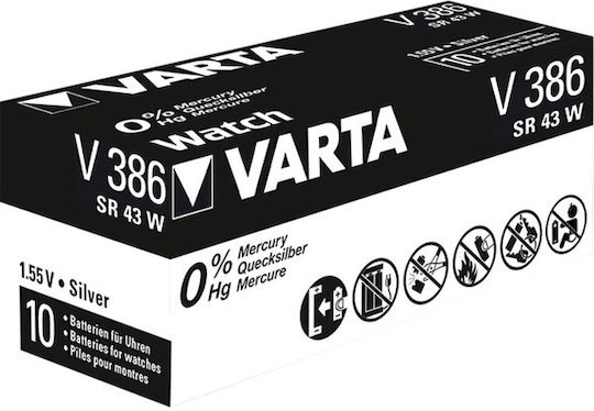 Varta V386 Μπαταρία Silver Oxide Ρολογιών SR43 1.55V 1τμχ