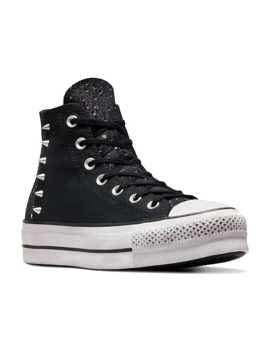 Chuck Taylor All Star Lift Platform Women's Boots Black Silver