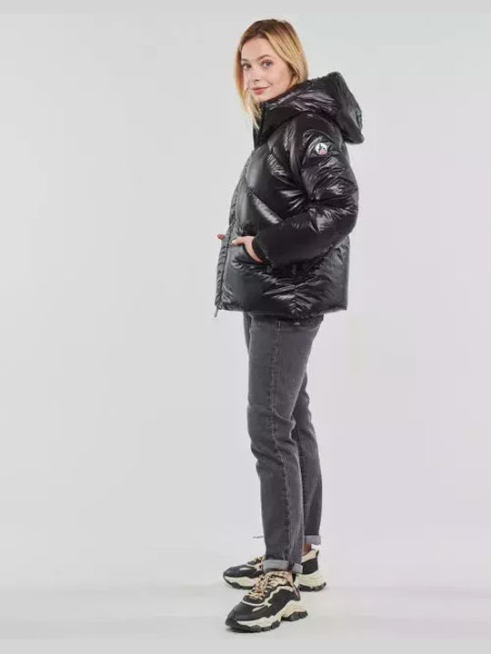 Just Over The Top Women's Long Puffer Jacket for Winter Black