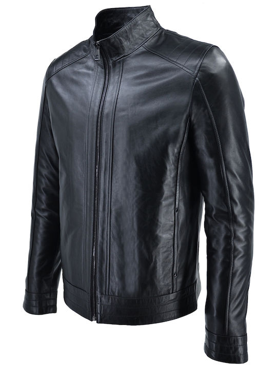 Δερμάτινα 100 Men's Winter Leather Jacket Black