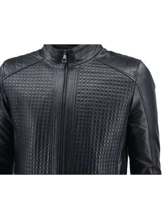 Δερμάτινα 100 Men's Winter Leather Jacket Black (Black)