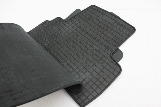 Refref Set of Front and Rear Mats 4pcs Tray Type for Dacia Lodgy 2012+ Black