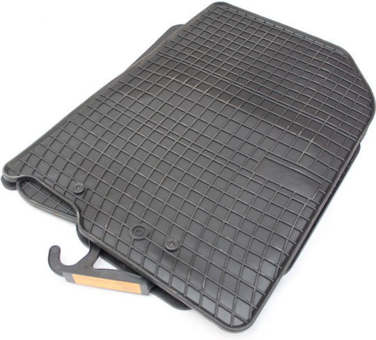 Refref Set of Front and Rear Mats 4pcs Tray Type for Kia Rio 2017+ Black