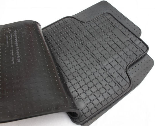 Refref Set of Front and Rear Mats 4pcs Tray Type for Audi Q7 2015+ Black