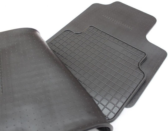 Refref Set of Front and Rear Mats 4pcs Tray Type for Kia Rio 2017+ Black