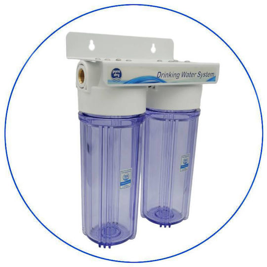Puredry Water Filtration System Double Central Supply Micron 1'' PDW-FH2 1C