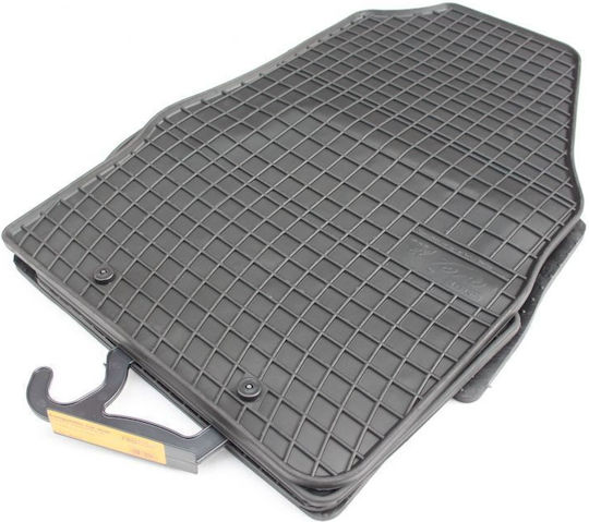 Refref Set of Front and Rear Mats 4pcs Tray Type for Ford Ka 2016+ Black