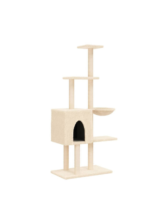 vidaXL Cat Scratching Post Cat Trees Beige 72x34.5x145cm.