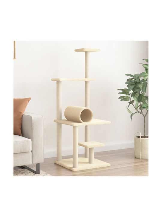 vidaXL Ονυχοδρόμιο Γατόδεντρο Μπεζ 5 επιπέδων 54x53x136εκ.