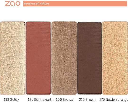 Zao Organic Makeup Zao Paletă cu Farduri de Pleoape Matifiant Formă Solidă Pearly, Matte, Ultra Shiny 6.5gr