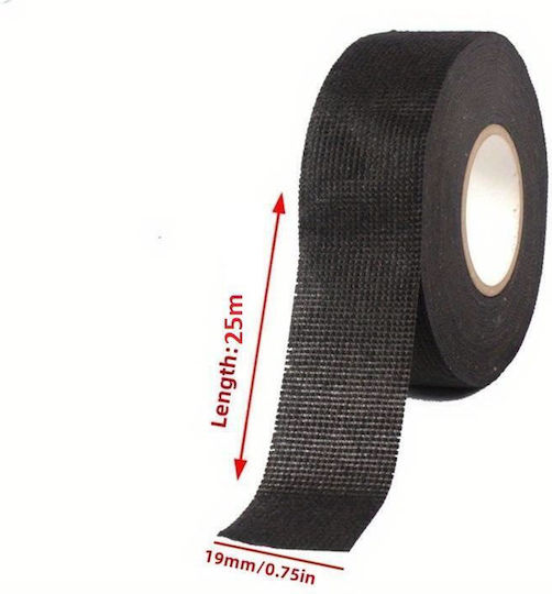 Self-Adhesive Fabric Tape Black 19mmx25m 1pcs