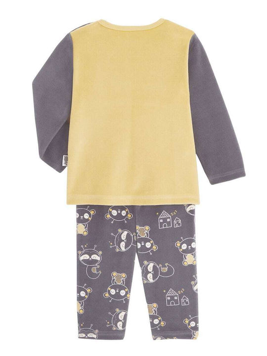 Petit Beguin Πιτζάμα Pyjama Bebe Garcon 2 Pieces Velours Mission Dodo 6011434-MISSIO Γκρι Σκούρο Αγόρι