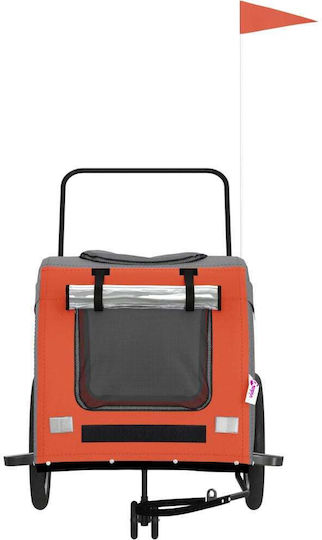 vidaXL Dog Carrying Orange Bicycle Trailer for 45kg Pets L134xW73xH68cm