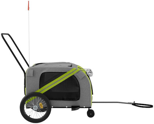 vidaXL Dog Carrying Green Bicycle Trailer for 45kg Pets L134xW72xH68cm