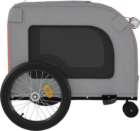 vidaXL Dog Carrying Orange Bicycle Trailer for 45kg Pets L134xW73xH68cm
