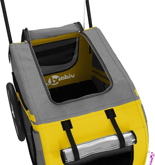 vidaXL Dog Carrying Yellow Bicycle Trailer for 45kg Pets L134xW72xH68cm