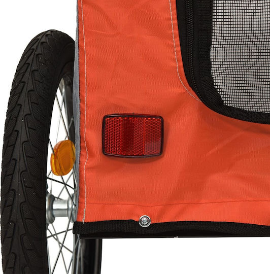 vidaXL Dog Carrying Orange Bicycle Trailer for 45kg Pets L134xW73xH68cm