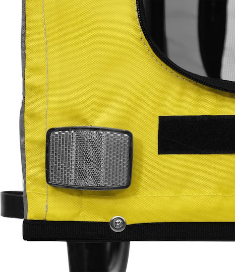 vidaXL Dog Carrying Yellow Bicycle Trailer for 45kg Pets L134xW72xH68cm