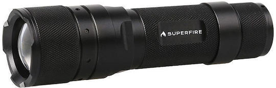 Superfire Flashlight LED IP34 with Maximum Brightness 570lm Flashlight Superfire Black