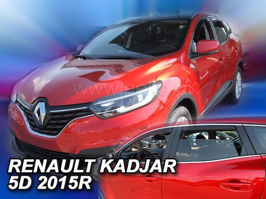 Set of Windbreakers Front and Rear Car Dark Fime for Renault Kadjar 4pcs