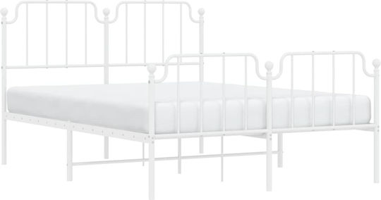 Doppelbett Weiß mit Lattenrost für Matratze 150x200cm