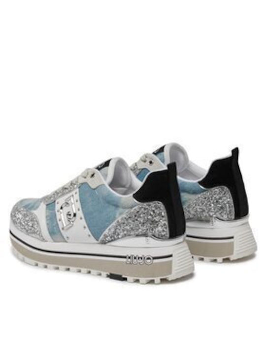 Liu Jo Maxi Wonder Flatforms Sneakers Denim / Silver