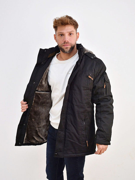 Beltipo Herren Winter Jacke Lässig Μαύρο.