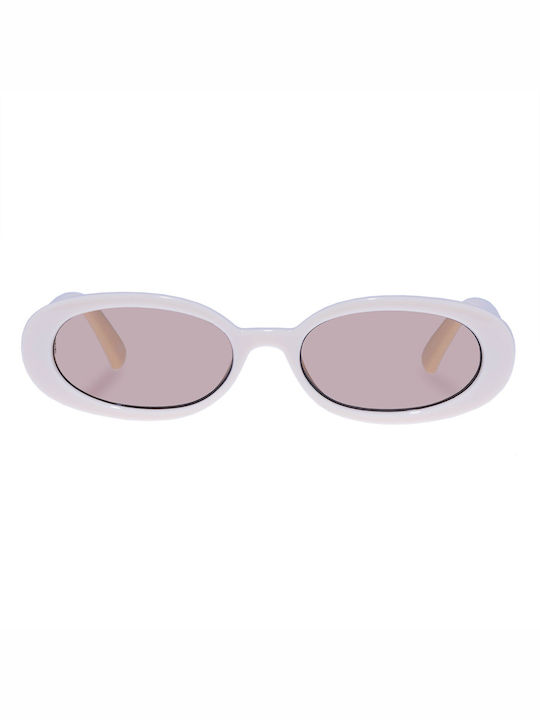 Le Specs Outta Love Women's Sunglasses with White Plastic Frame and Pink Lens LSP2452364