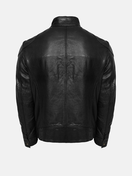 Milestone Pepino Men's Winter Leather Jacket Black.