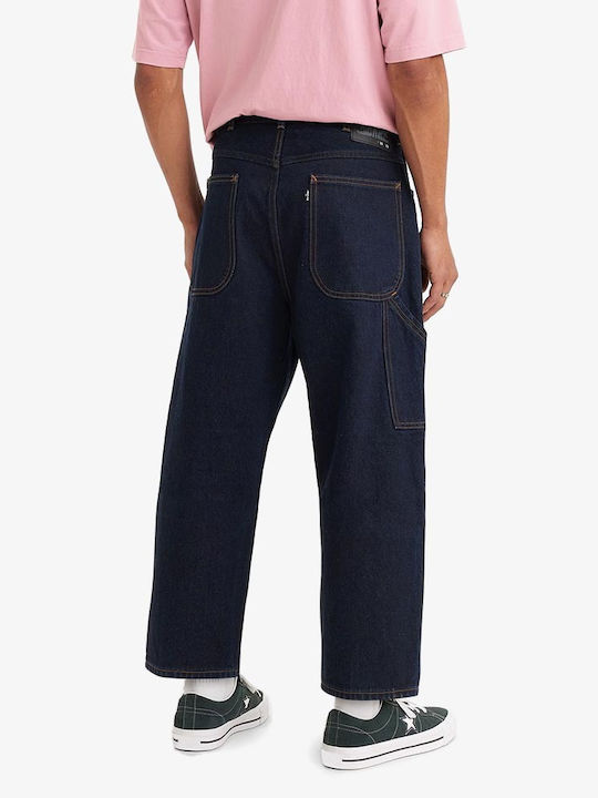 Skate Ανδρικό Παντελόνι Τζιν Cropped με Loose Straight Εφαρμογή Μπλε