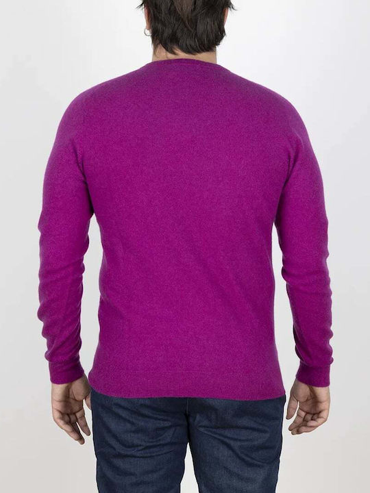 Arnaldo Adiansi Men's Long Sleeve Blouse with V-Neck CYCLAMEN WK2377.K83