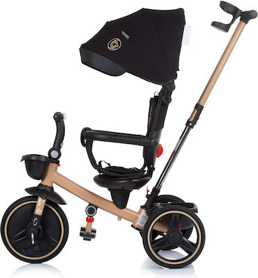 Babuu Alpha Kids Tricycle with Storage Basket, Push Handle & Sunshade for 1.5+ Years Black