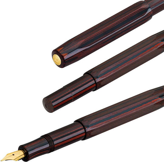 Kaweco Sport Подредба Писалка Medium Кафява Дървена с Червено Мастило