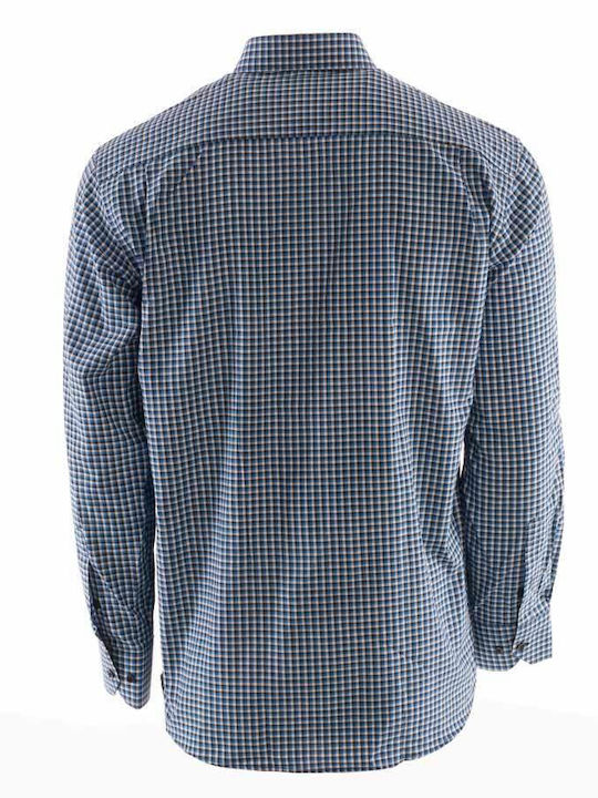 Rammazzoti Men's Shirt Long Sleeve Cotton Checked Blue