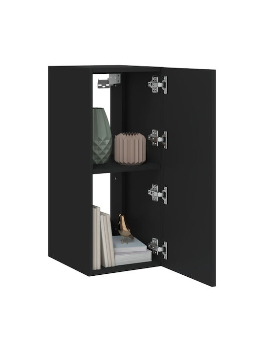 Cabinet Perete cu LED Negru 30.5x35x70cm