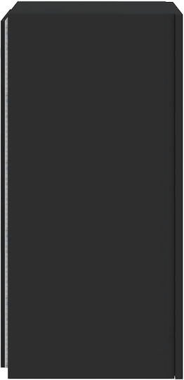 Dulap Suspendat pentru Sufragerie din Placă Aglomerată Neagră cu Iluminare LED 30.5x35x70cm