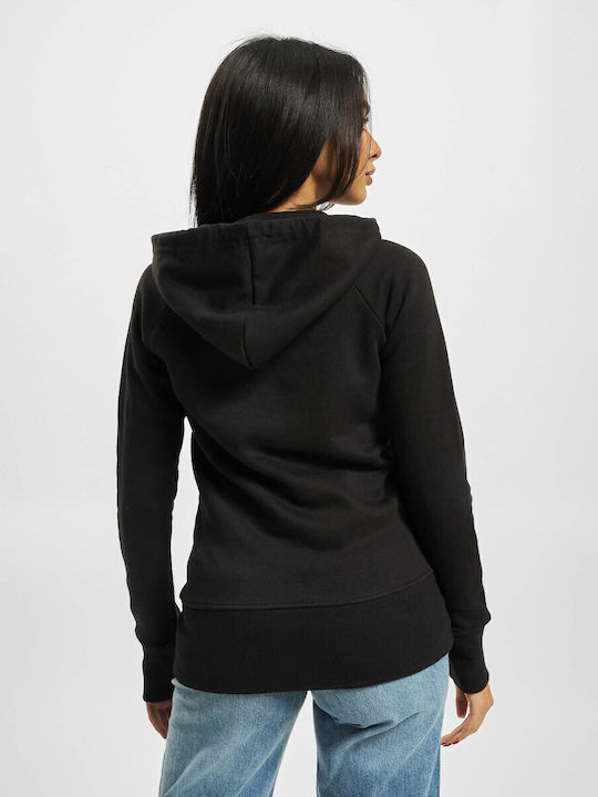 Ladies Damen Sweatshirt Kapuzen Schwarz