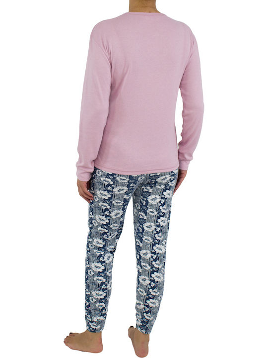 Fawn Winter Damen Pyjama-Set Rosa