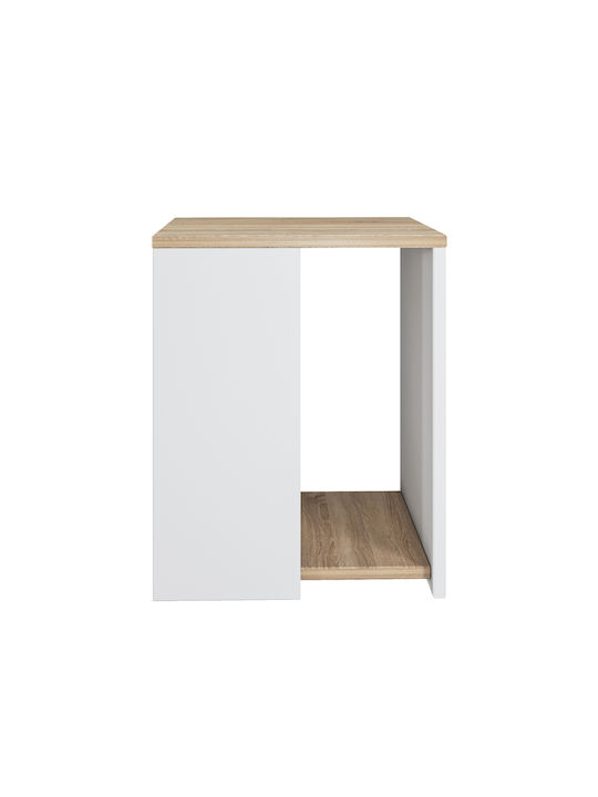 Rectangular Side Table Ebronanto White/Natural L40xW40xH50cm