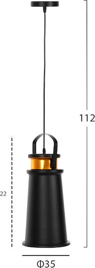 Freebox LED Висящо Таванно Осветително Тяло Черно 19x35см