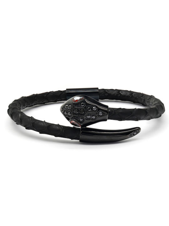 Herren Armband aus Leder mit Zirkon