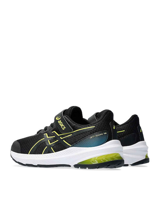 Gt 1000 12 K Kids Sports Shoes Running with Hoop & Loop Closure Black