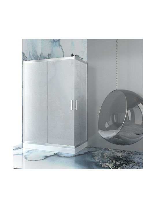 Orabella Stardust Easy Fix Cabin for Shower with Sliding Door 96.5-99x119x190cm Fabric Chrome