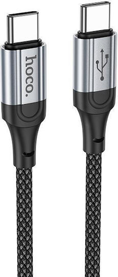 Hoco X102 Braided USB 2.0 Cable USB-C Male USB-C 60W Black 1m HC-X102TTBK