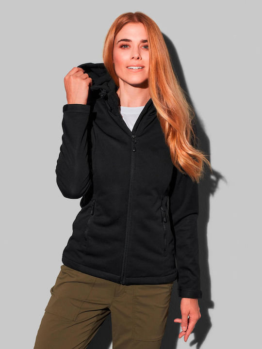 Stedman Women's Short Sports Softshell Jacket Waterproof and Windproof for Winter Black Opal