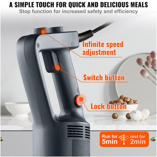Vevor Commercial Hand Blender 500W with Shaft 508mm