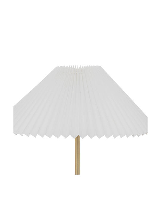 A-s Metal Table Lamp for Socket E27 with White Shade and Gold Base