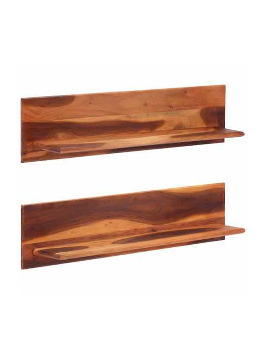 Shelves Wall Acacia wood solid wood 2pcs 112x20x26cm