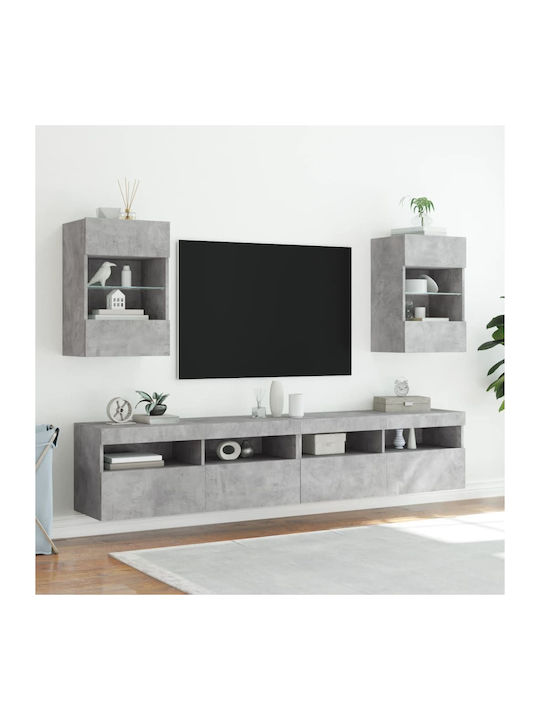 Shelf Wall with LED Grey 40x30x60.5cm