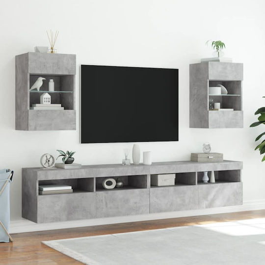 Raft De Perete Cu LED Gri 40x30x60.5cm